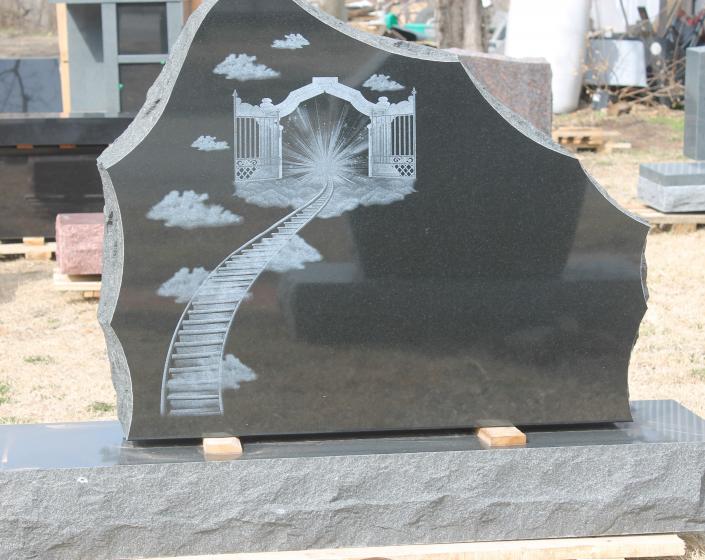 This spectacular Random Rock has a beautiful stairway to heaven on it and this could be the front or the back.  There are many other designs to choose from also on a variety of shapes and sizes.
